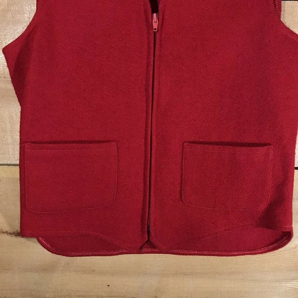 Vintage Johnson Woolen Mills Wool Vest Mens Size XSmall Cut #2080 Made USA Red - Picture 4 of 10